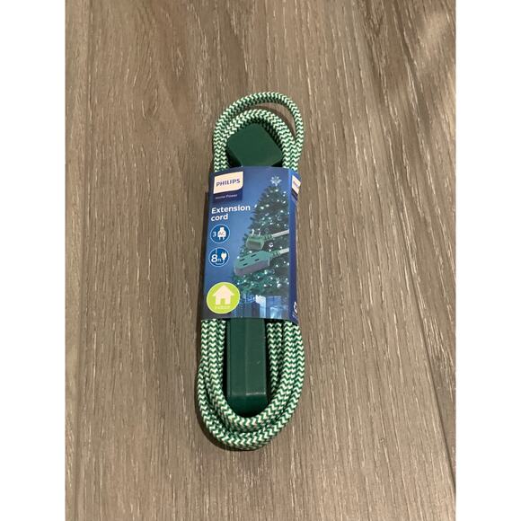 Philips 8' 3-Outlet Polarized Extension Cord Indoor Green/White - Picture 1 of 2